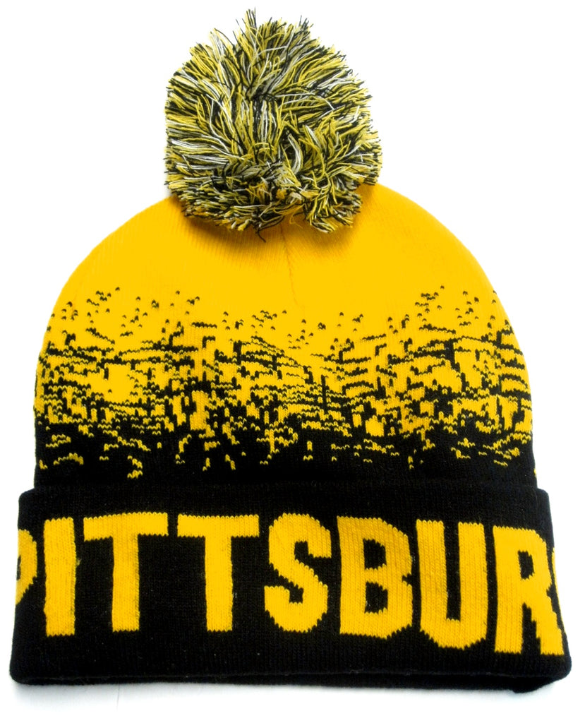 Pittsburgh Steelers Black Yellow Classic POM Ball Knit Hat Cap