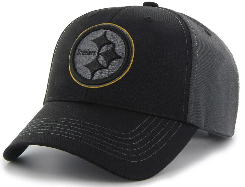 Pittsburgh Steelers NFL Team Apparel Black Relaxed Slouch Dad Hat