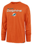 Miami Dolphins NFL '47 Orange Long Sleeve Tee Shirt Pregame Super Rival Men's