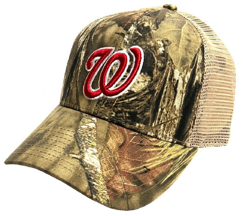 Washington Nationals MVP Mossy Oak Hunting Camo Mesh Hat Cap Men's Adjustable