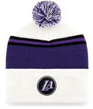 Los Angeles Lakers NBA '47 City Edition 23 White Double Sided Cuff Pom Knit Hat Cap Beanie