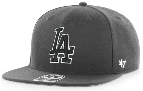 Los Angeles Dodgers MLB '47 No Shot Graphite Gray Black Hat Cap Men's Snapback