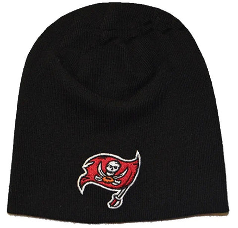 Tampa Bay Buccaneers NFL Team Apparel Black Cuffless Knit Hat Cap Adult Beanie