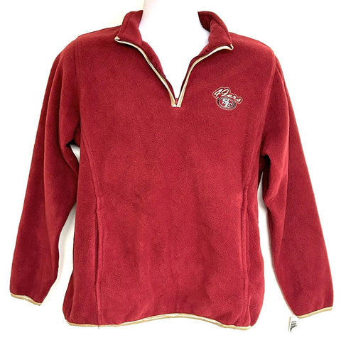 San Francisco 49ers NFL Reebok Vintage 1/4 Zip Fleece Sweater Shirt Women's L