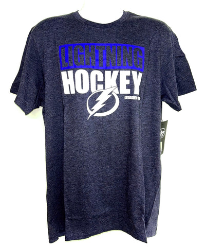 Tampa Bay Lightning NHL '47 Blockout Fall Navy Blue Club Tee Shirt Men's XL