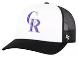 Colorado Rockies MLB '47 Freshman Trucker White Front Black Mesh Hat Cap Adult Men's Snapback