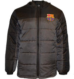 Barcelona Rhinox Soccer Light Puffer Jacket Black Gray Trim Men's Large L