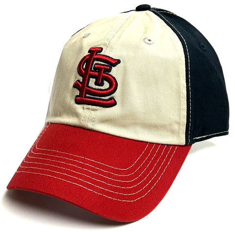 St. Louis Cardinals Triple Up Tri-Color Clean Up Relaxed Fit Hat Cap Adult Men's Adjustable