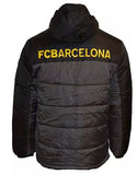 Barcelona Rhinox Soccer Light Puffer Jacket Black Gray Trim Men's Large L