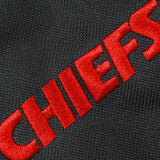 Kansas City Chiefs NFL Southpaw Black Embroidered Backpack School Bag. 18" x 12" x 6"