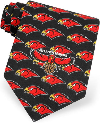 Atlanta Hawks NBA Repeater Logo 100% Silk Woven Necktie Tie Men's