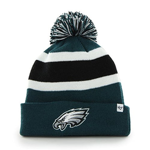 Philadelphia Eagles NFL '47 Green Breakaway Cuff Pom Knit Hat Cap Adult Beanie