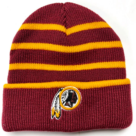 Washington Redskins NFL Fan Favorite Brayden Stripe Red Cuff Knit Hat Cap Beanie