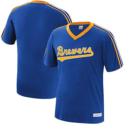 Mitchell & Ness Milwaukee Brewers MLB Overtime Win Vintage V-Neck T-Sh –  East American Sports LLC