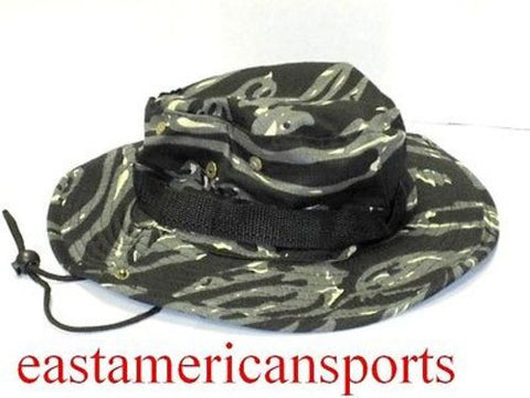 Camo Camouflage Floppy Boonie Hat Cap Black Gray Army Military