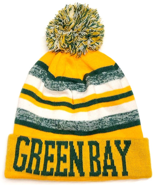 Vintage New Era Green Bay Packers Beanie Hat Logo Unisex Yellow