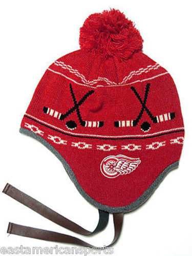 NHL Youth Detroit Red Wings Cuff Pom Knit Beanie