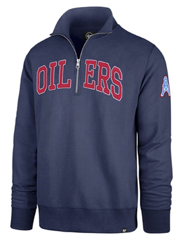 Houston Oilers NFL '47 Upstate Striker 1/4 Zip Sweater Jacket Adult Me –  East American Sports LLC